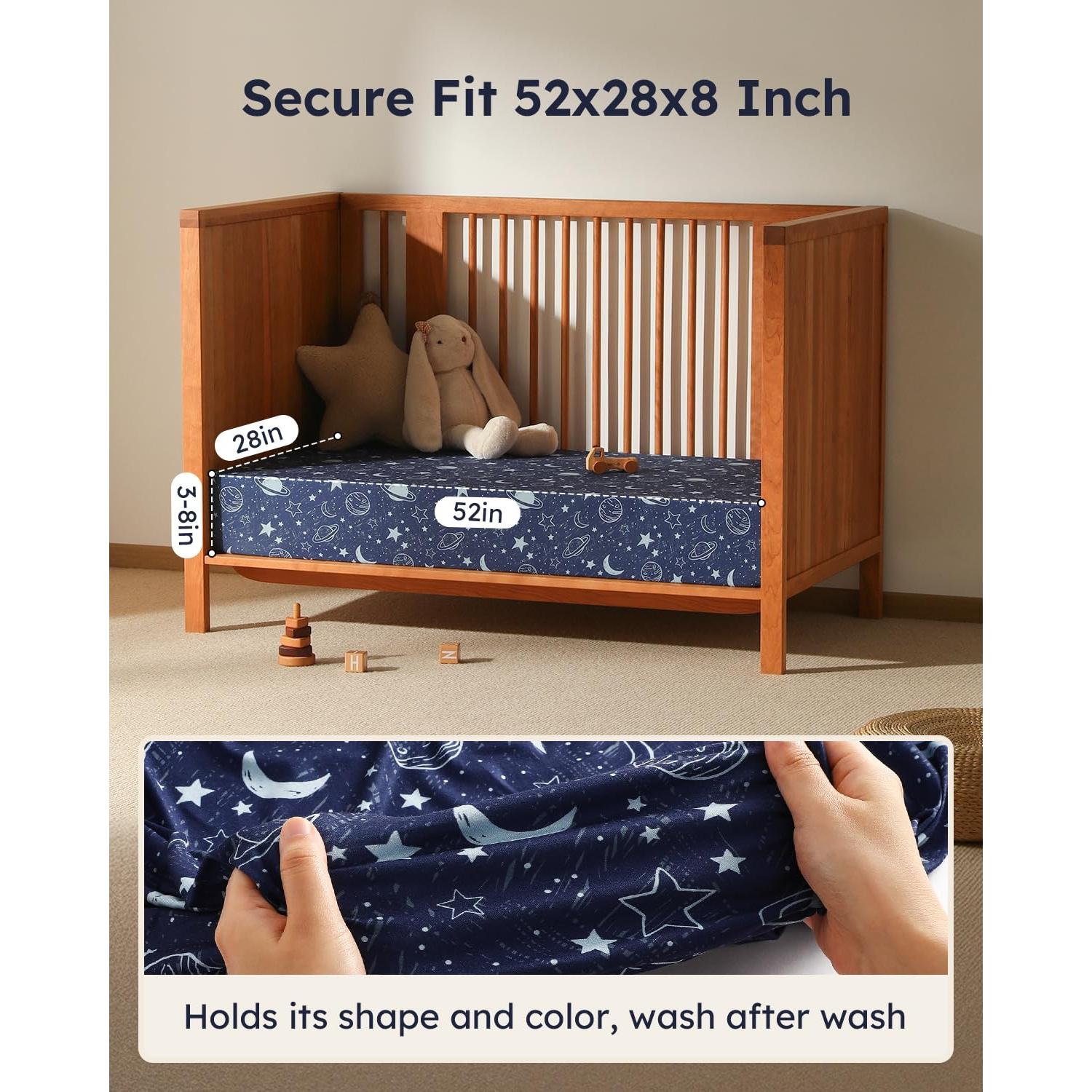 Sábanas ajustadas para cuna Unnivoll 3 piezas 132x71cm