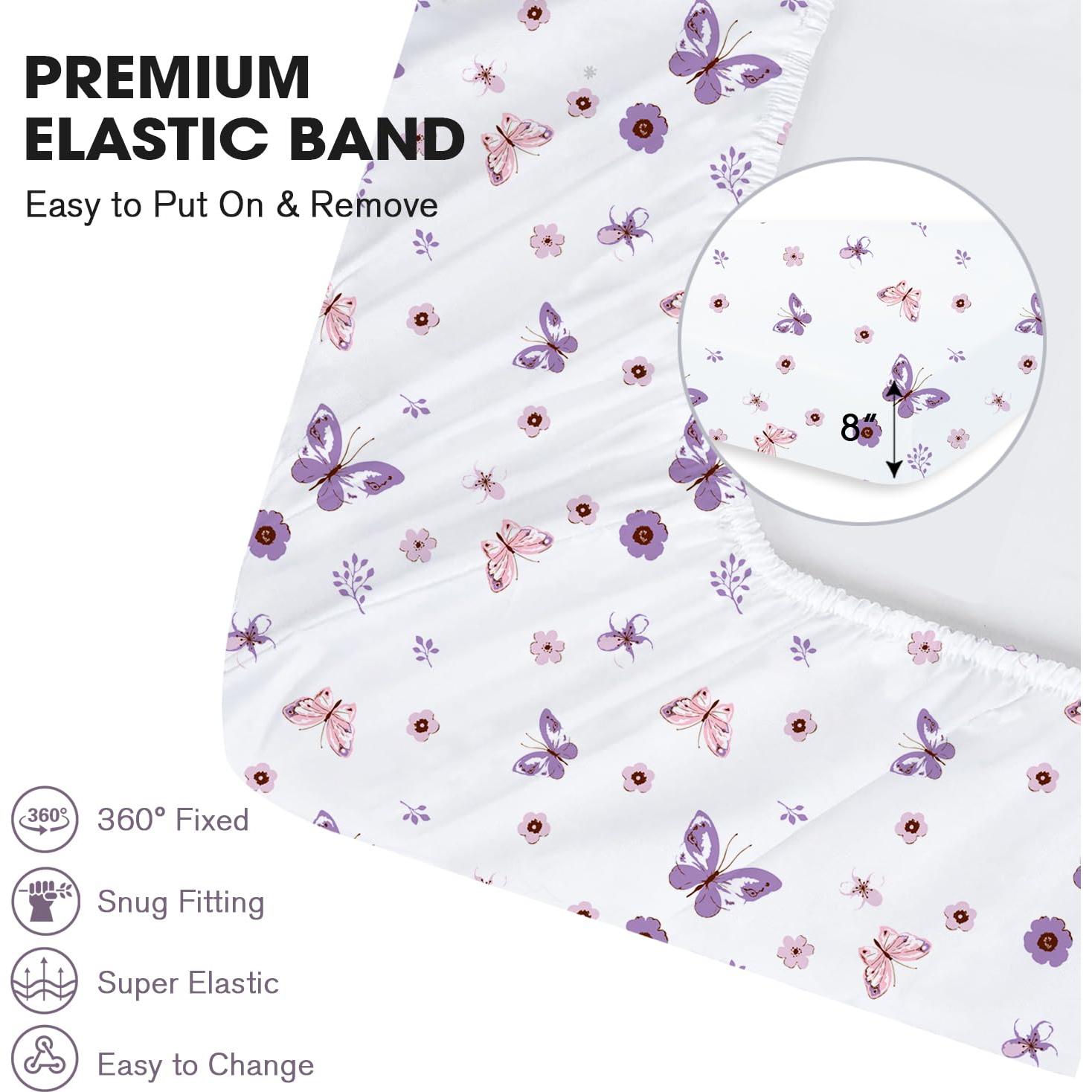 Sábanas Ajustadas para Cuna Little Grape Land - 2 Piezas Microfibra