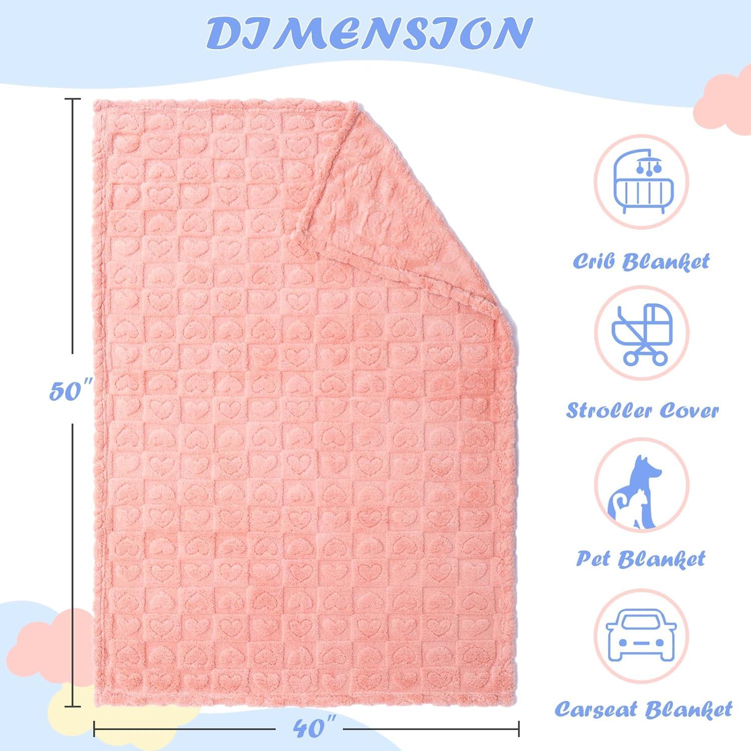 Manta para Bebé Excervent 3D Cuadrillé Rosa 76x102 cm