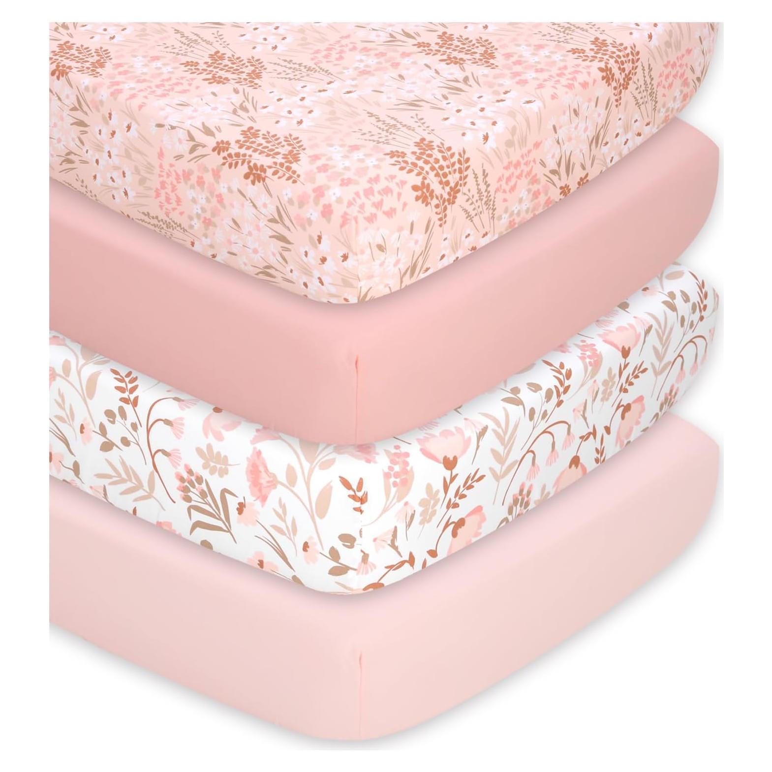 Juego de Sábanas Ajustadas para Cuna The Peanutshell Floral