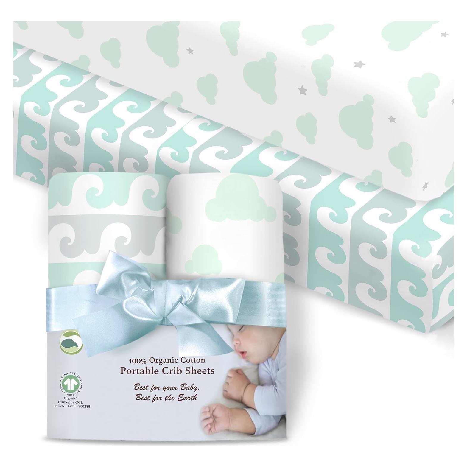 Sábanas Ajustadas 100% Algodón Orgánico Cambria Baby 2 Pk