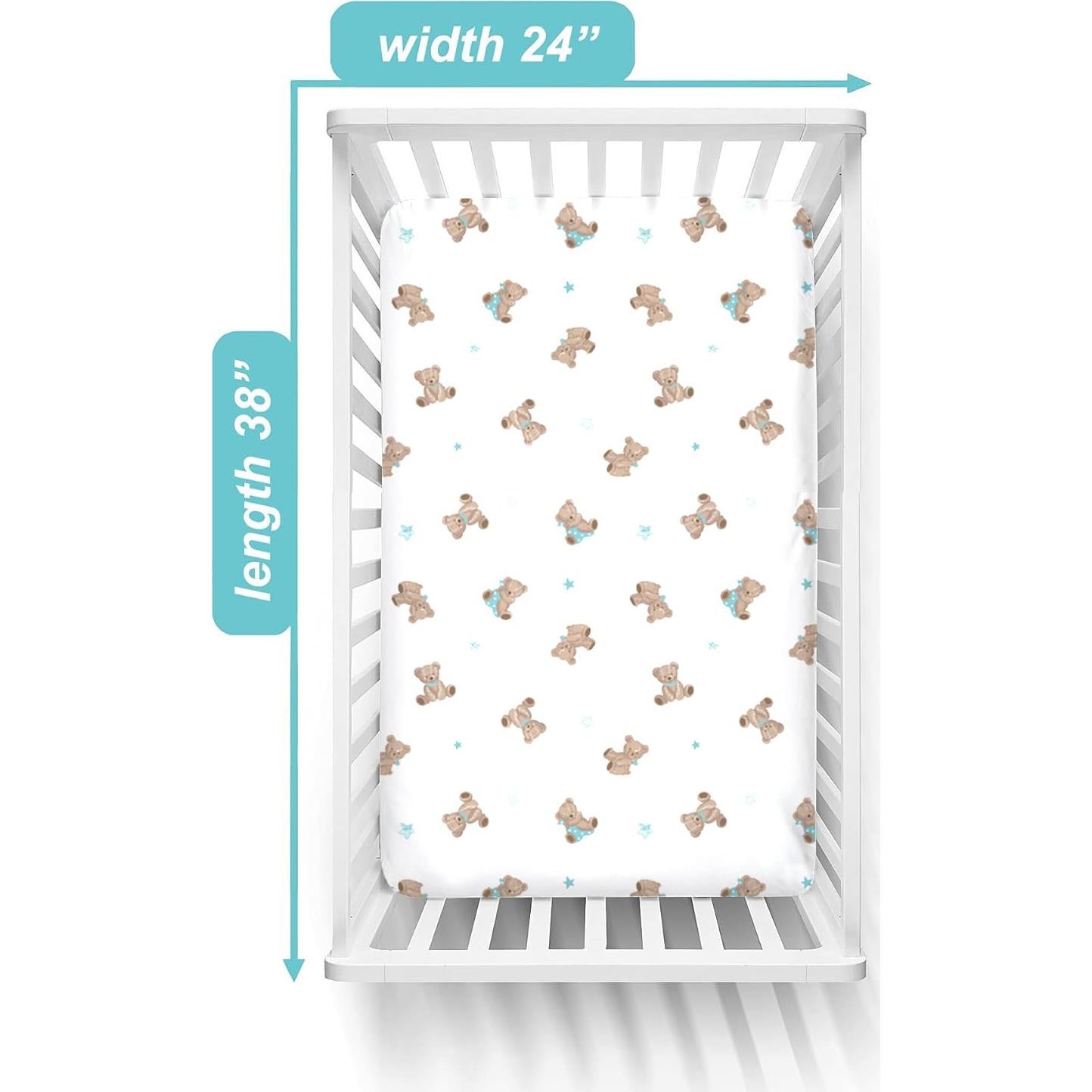 Hoja de cuna mini ajustada American Baby 100% algodón 61x96.5 cm