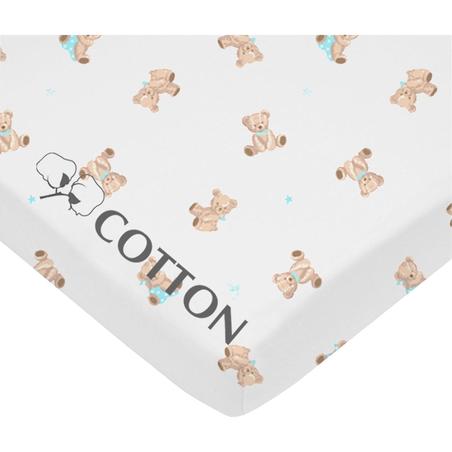 Hoja de cuna mini ajustada American Baby 100% algodón 61x96.5 cm