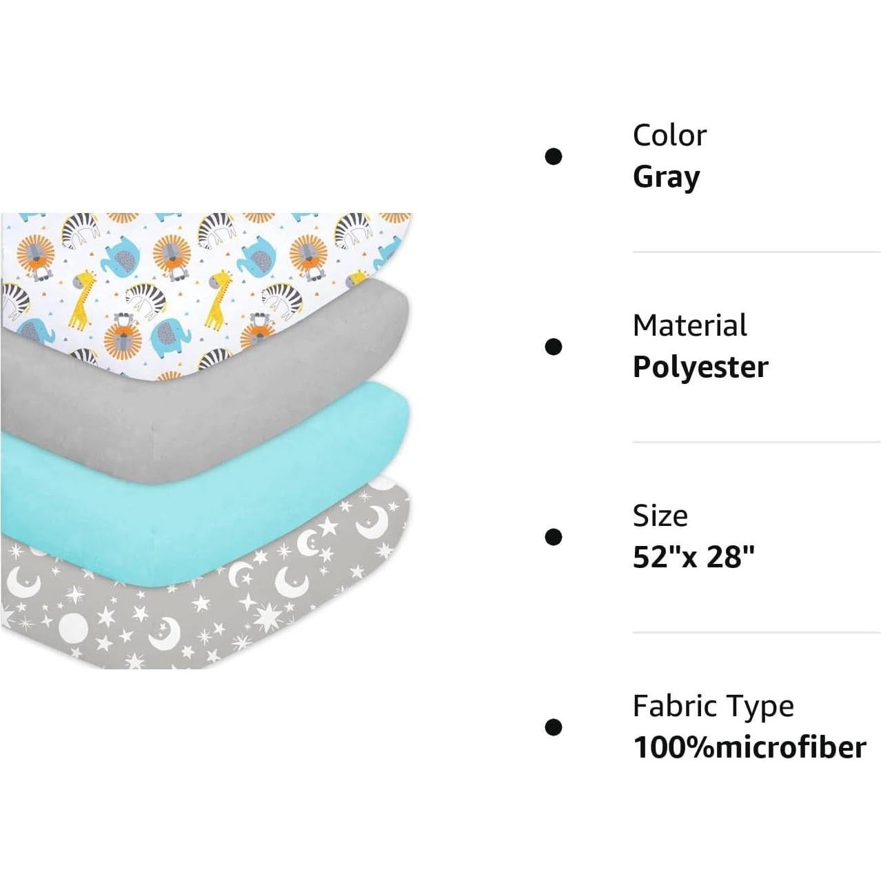 Juego de 4 Sábanas Ajustadas para Cuna Bimocosy Microfibra