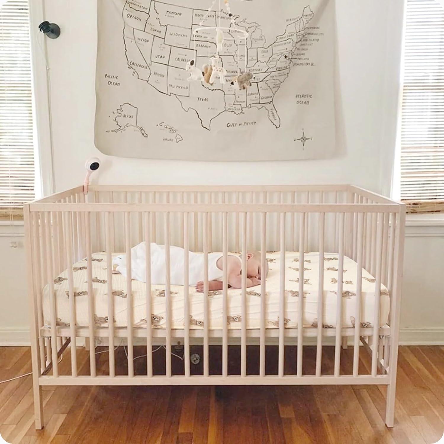 Sábanas de Cuna Knirose 100% Algodón Muselina 132x71 cm