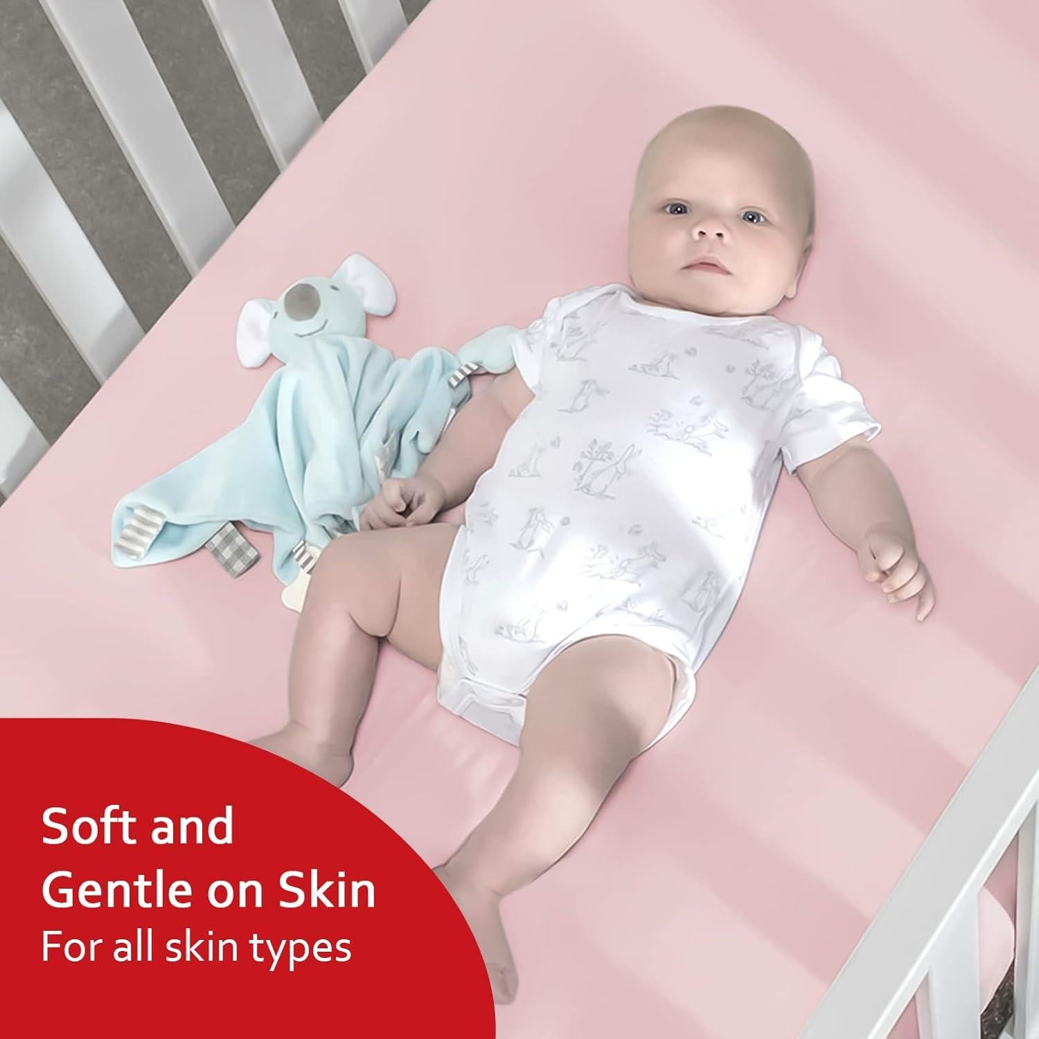 Sábanas Ajustadas para Cuna Moonsea 4 Piezas Rosa 132x71cm