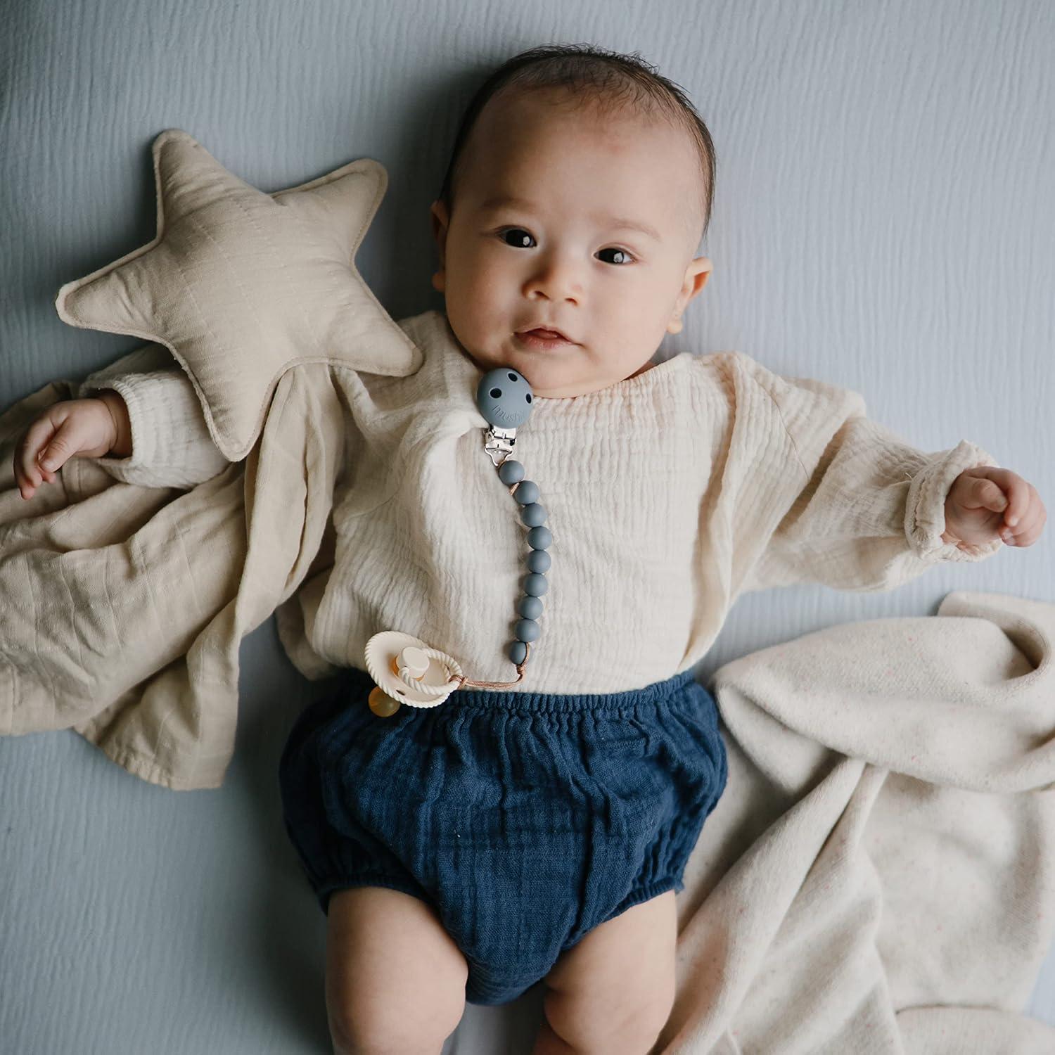 Sábana Ajustable de Muselina Mushie para Cuna Mini 96.5x61cm