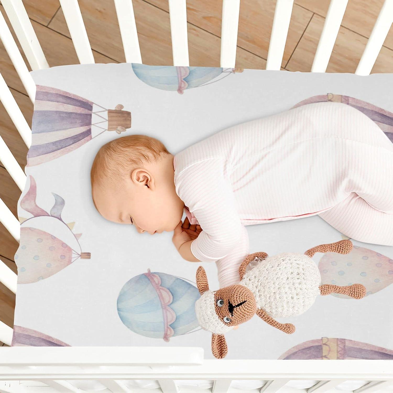 Sábanas de Cuna WELLDAY Estándar 132x71 cm Suaves y Transpirables