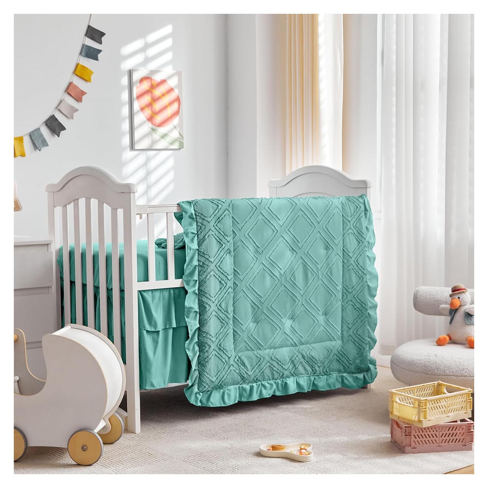 Juego de Ropa de Cuna 3 Piezas UOZZI BEDDING Boho Azul Teal