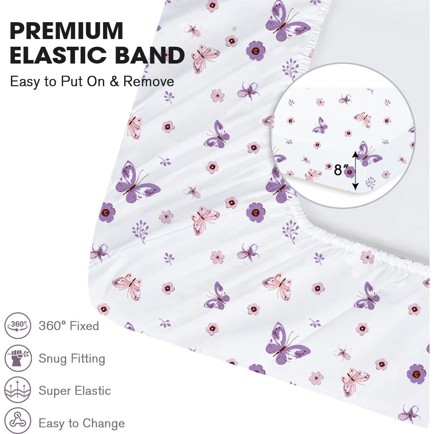 Juego de Sábanas para Cuna Little Grape Land 4 Piezas Floral