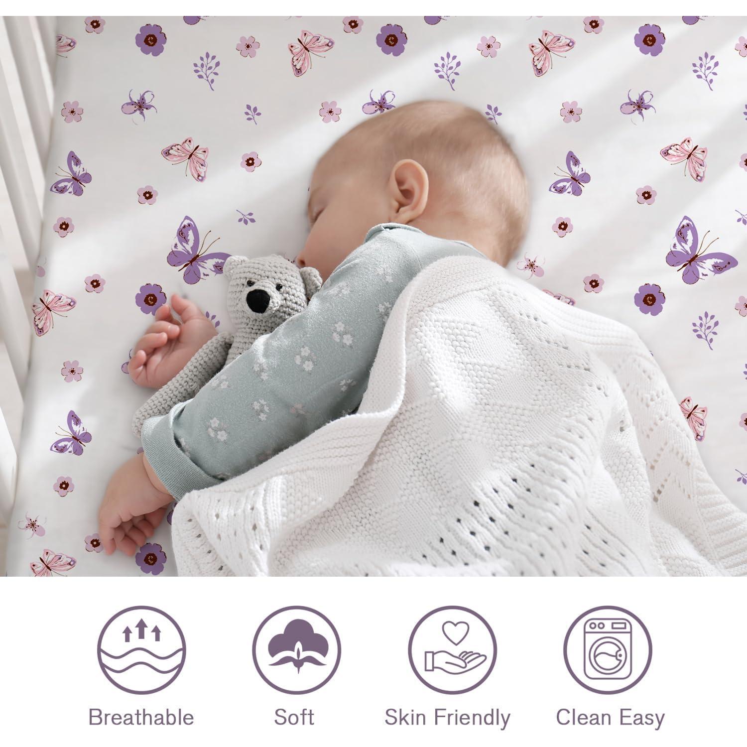 Juego de Sábanas para Cuna Little Grape Land 4 Piezas Floral