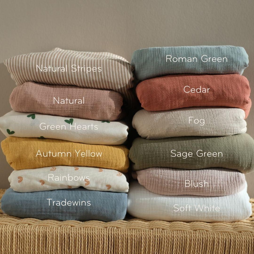 Sábanas para Cuna Huxie 100% Algodón Orgánico 28x52 cm - 2 Piezas