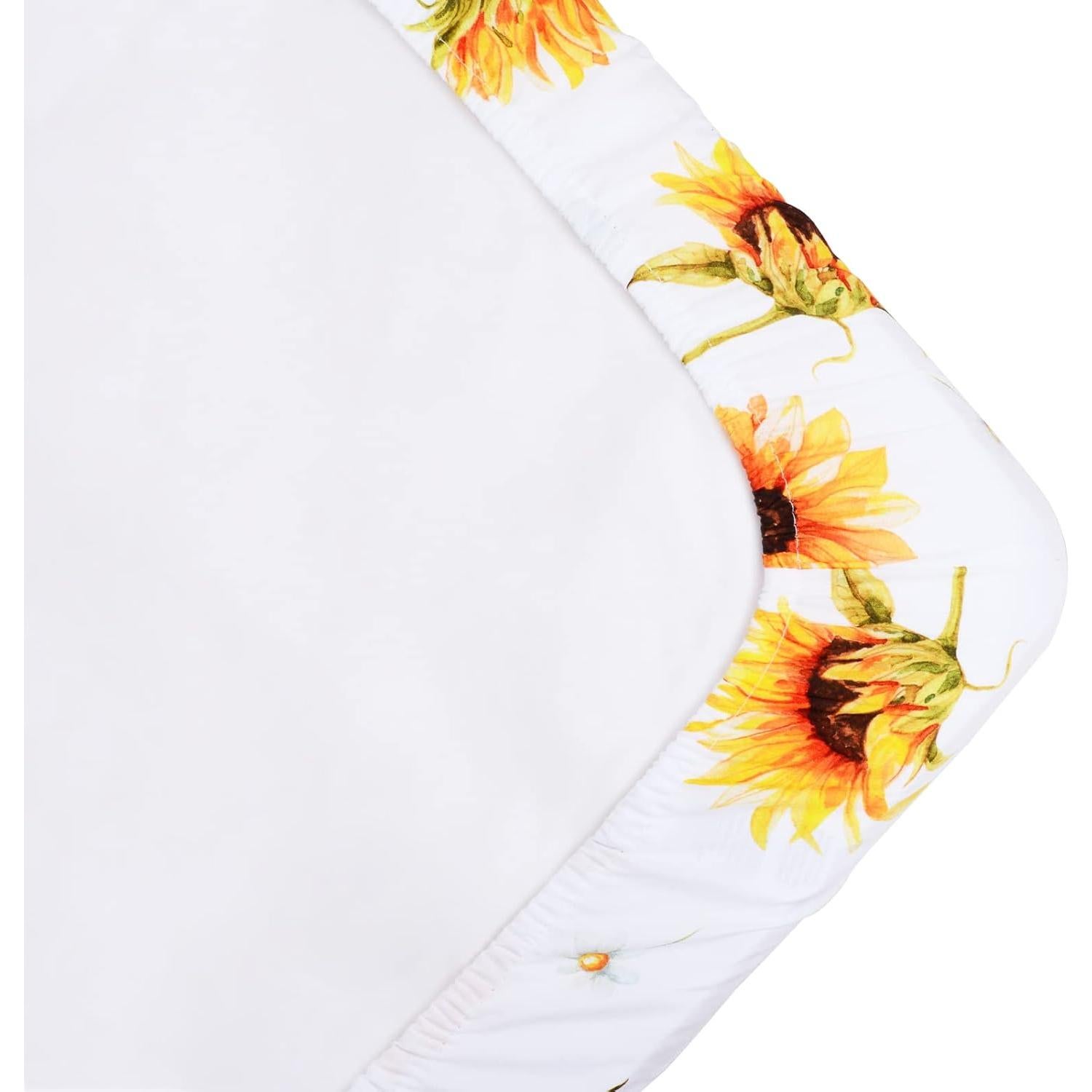 Sábana Ajustable para Cuna JISEN 132x71 cm Girasoles