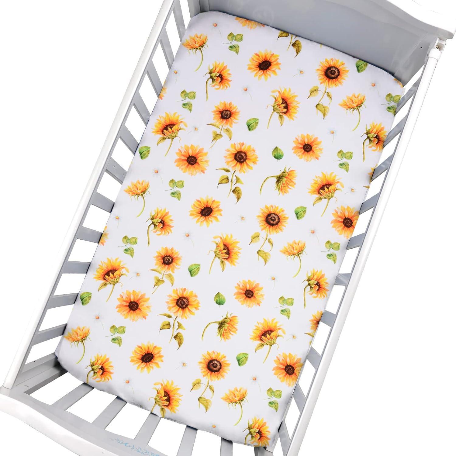 Sábana Ajustable para Cuna JISEN 132x71 cm Girasoles