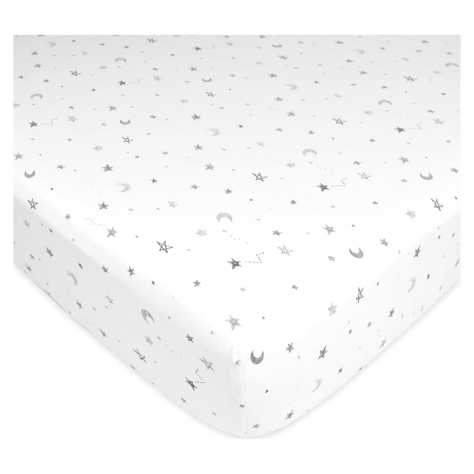 Sábana Ajustable TL Care 71x132 cm Algodón Estrellas y Lunas