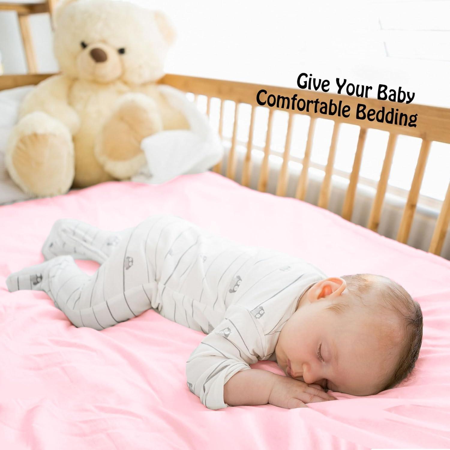 Sábanas de Cuna de Satén Ersmak - 2 Piezas Rosa 71x132 cm