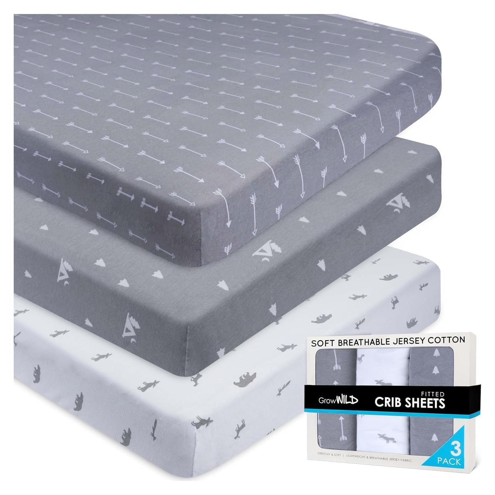 Sábanas Ajustadas para Cuna Grow Wild - Algodón Jersey 132x71cm