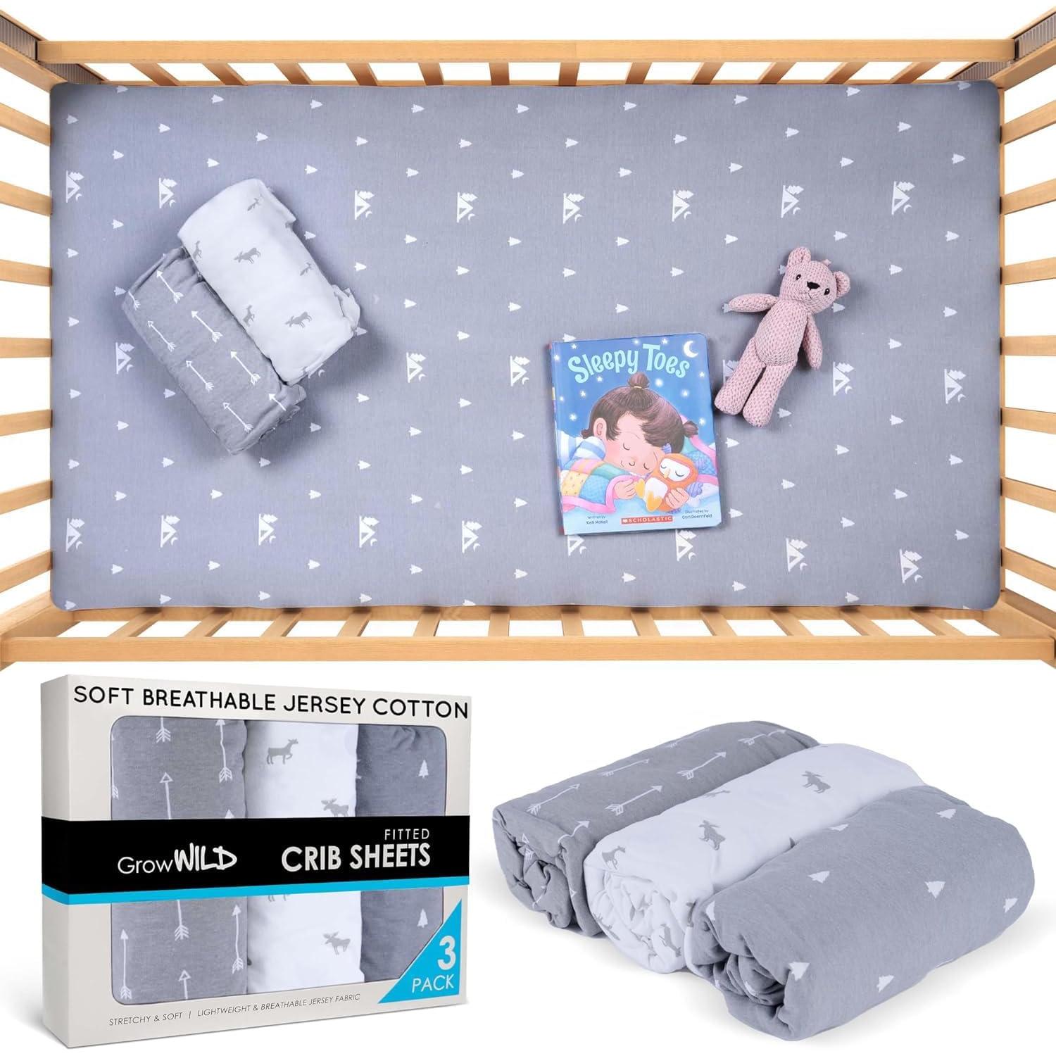 Sábanas Ajustadas para Cuna Grow Wild - Algodón Jersey 132x71cm