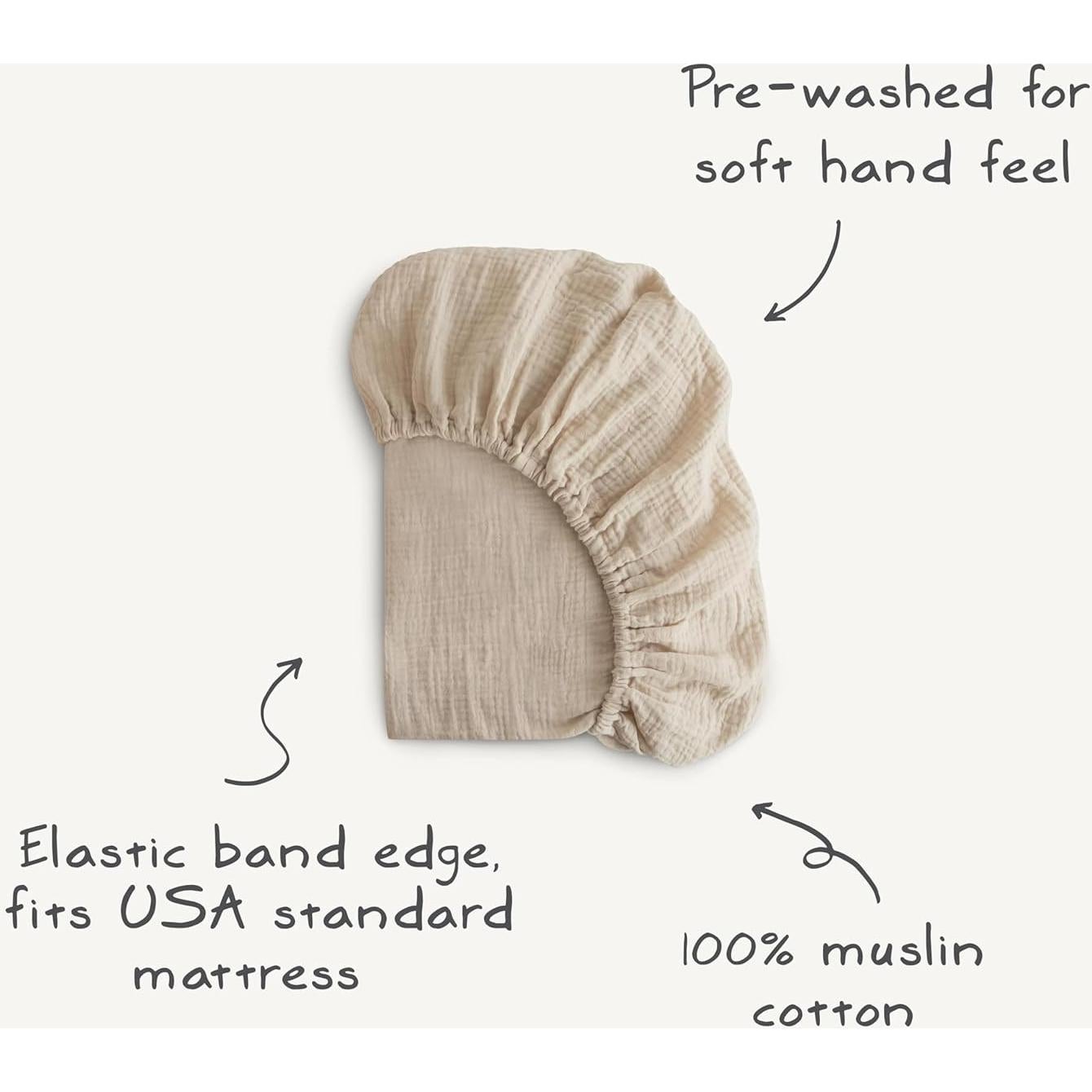 Sábana Ajustable de Muselina Mushie 100% Algodón 132x71cm Flores Retro