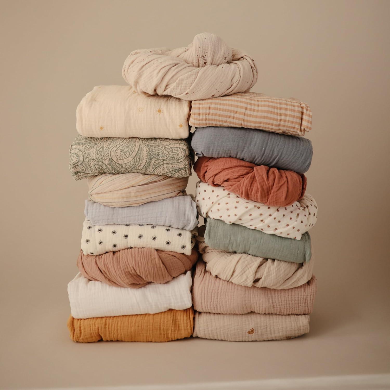 Sábana Ajustable de Muselina Mushie 100% Algodón 132x71cm Flores Retro