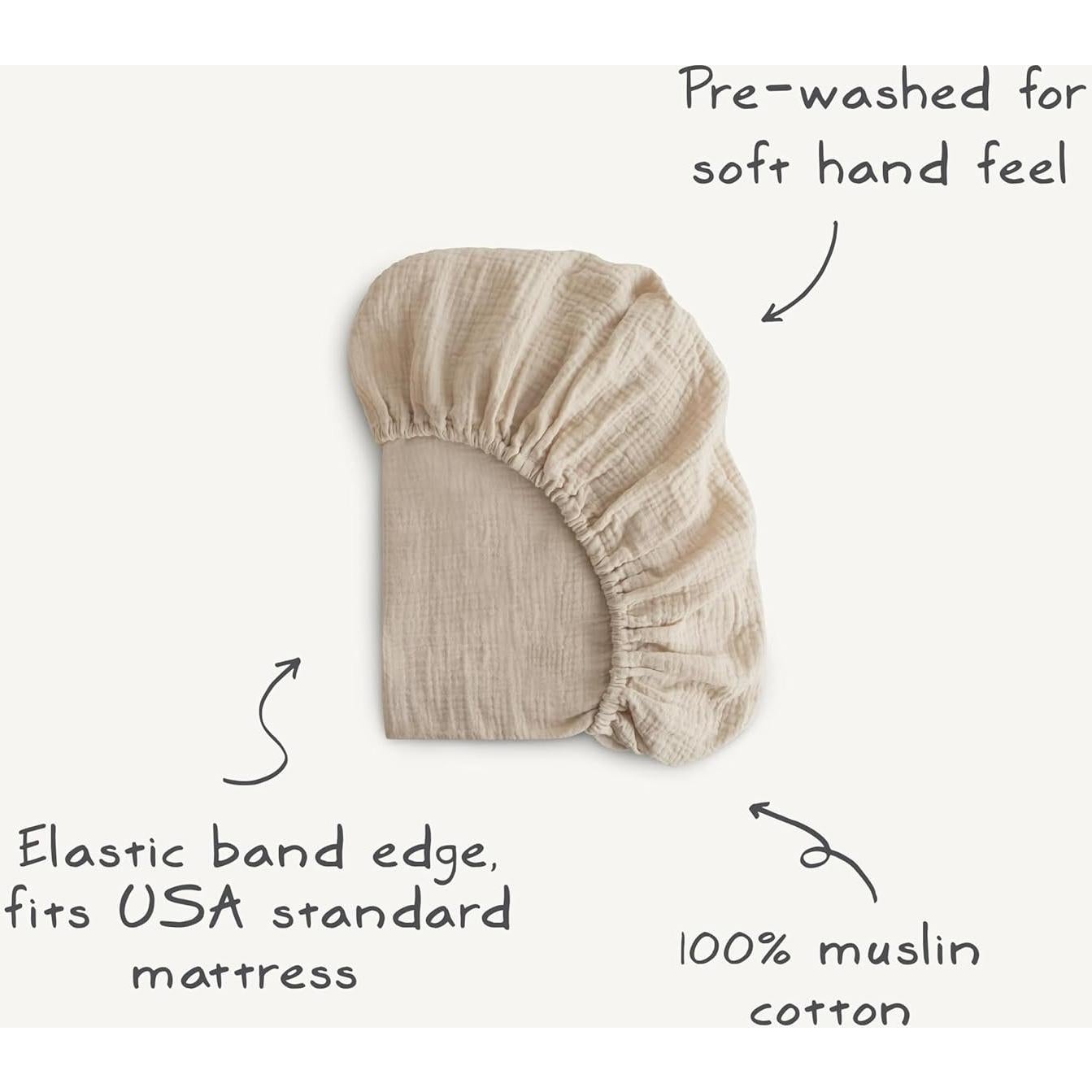 Sábana Ajustable de Muselina Mushie 100% Algodón 132x71cm Flores Retro