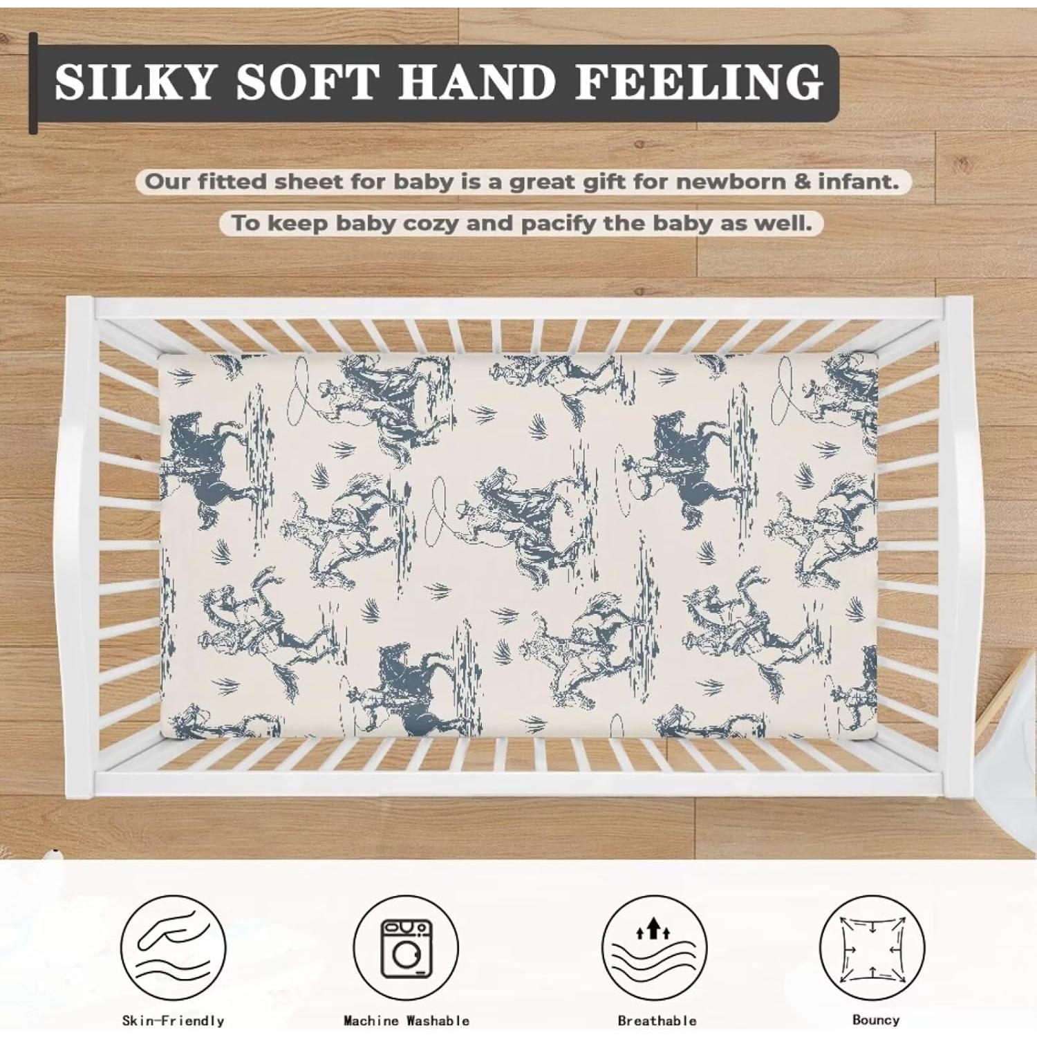 Sábana Ajustable para Cuna JIANADAER Vaquera 71x132 cm