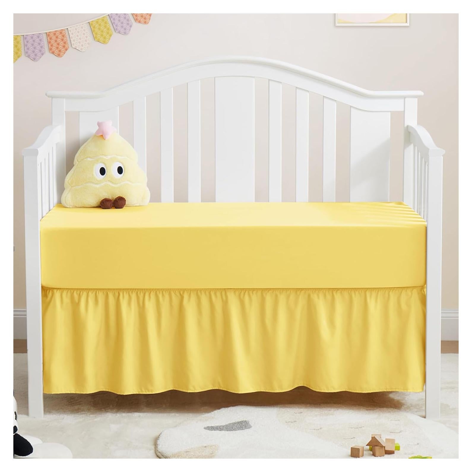 Conjunto Funda y Falda de Cuna Horbaunal Amarillo 132x71 cm