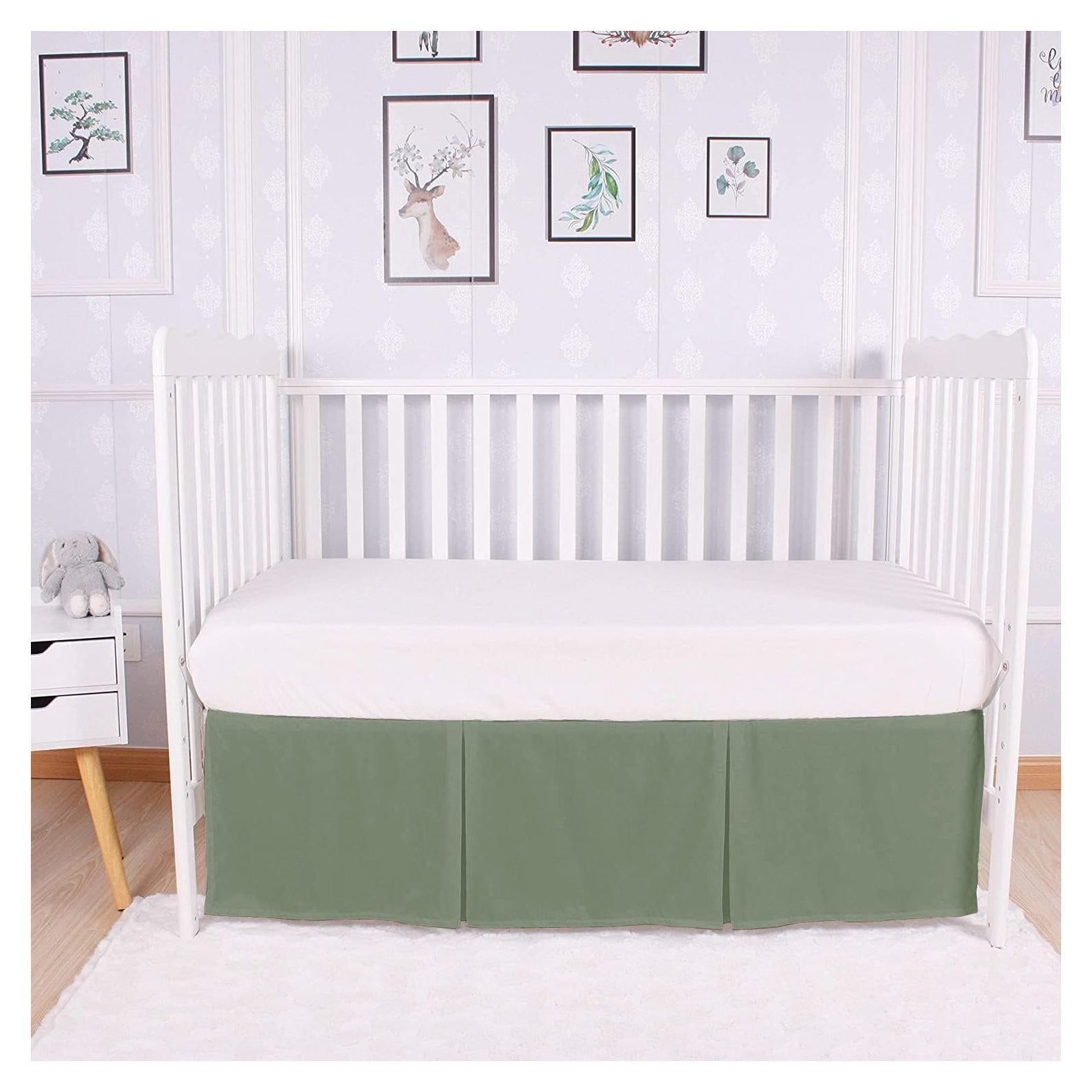 Faldón de Cuna Box Premium 100% Algodón 800 Hilos Sálvia