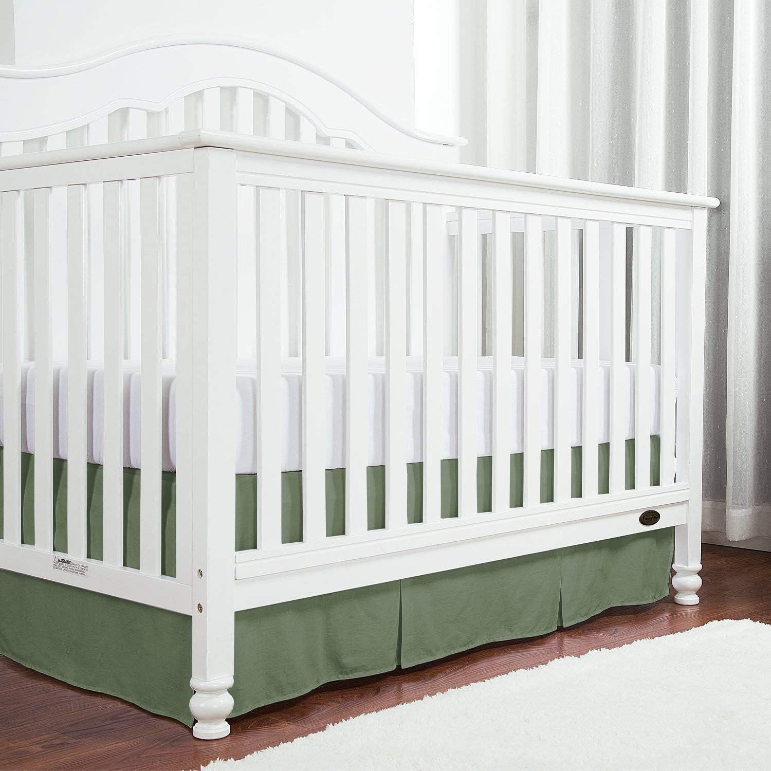 Faldón de Cuna Box Premium 100% Algodón 800 Hilos Sálvia