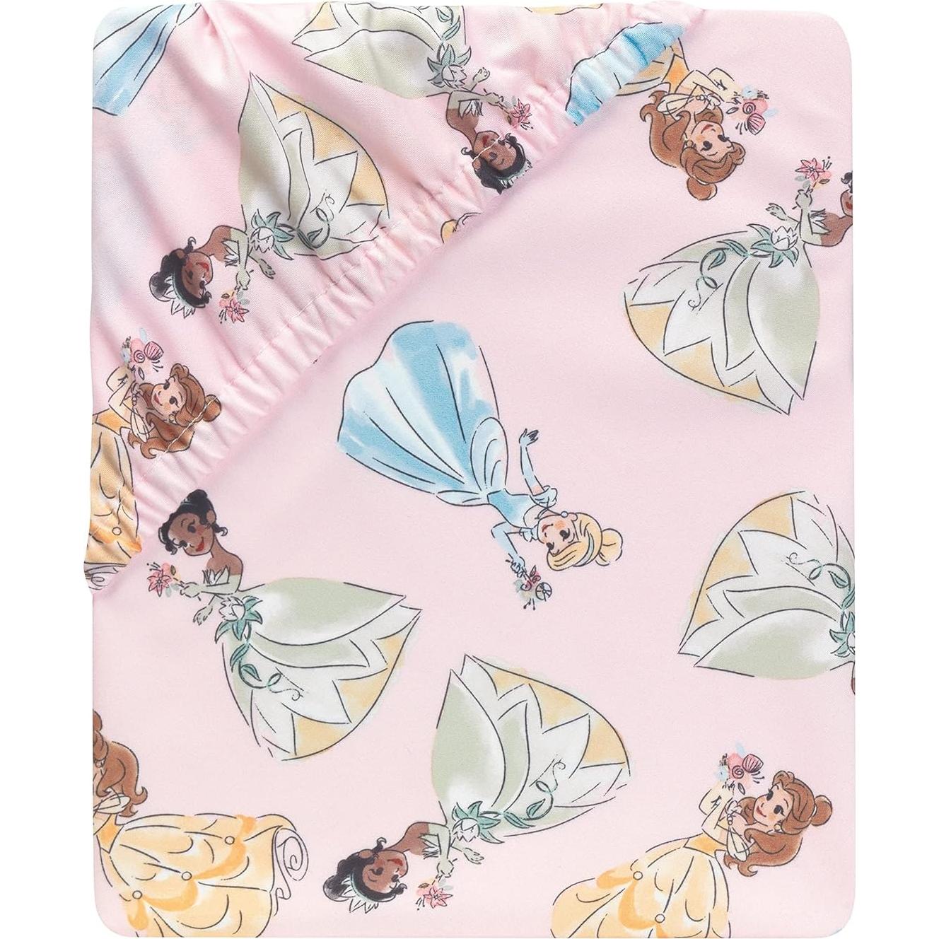 Sábana Ajustable de Cuna Lambs & Ivy Princesas Disney 132x71cm