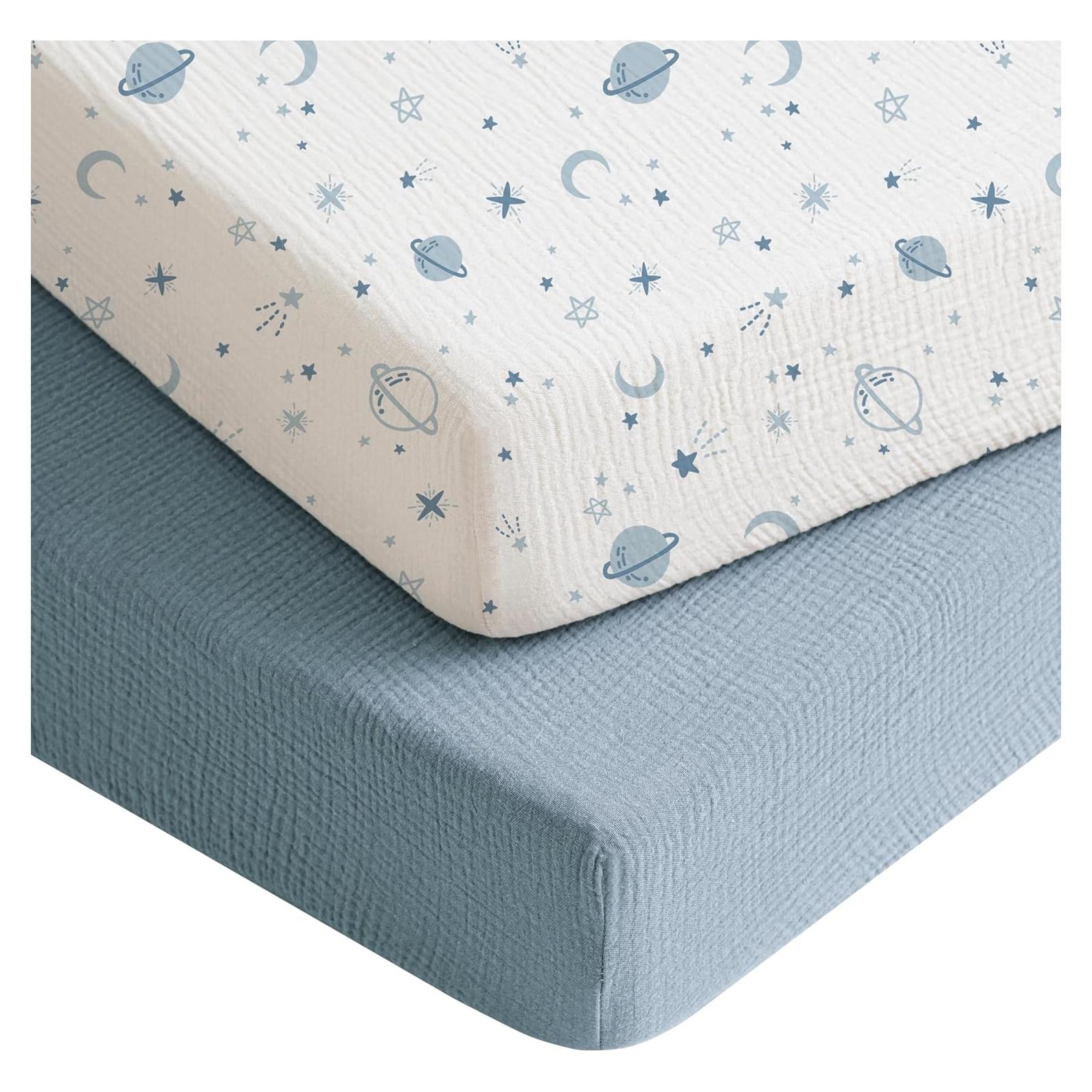 Sábanas de Muselina Konssy para Cuna Estándar 2 Piezas 71x132 cm