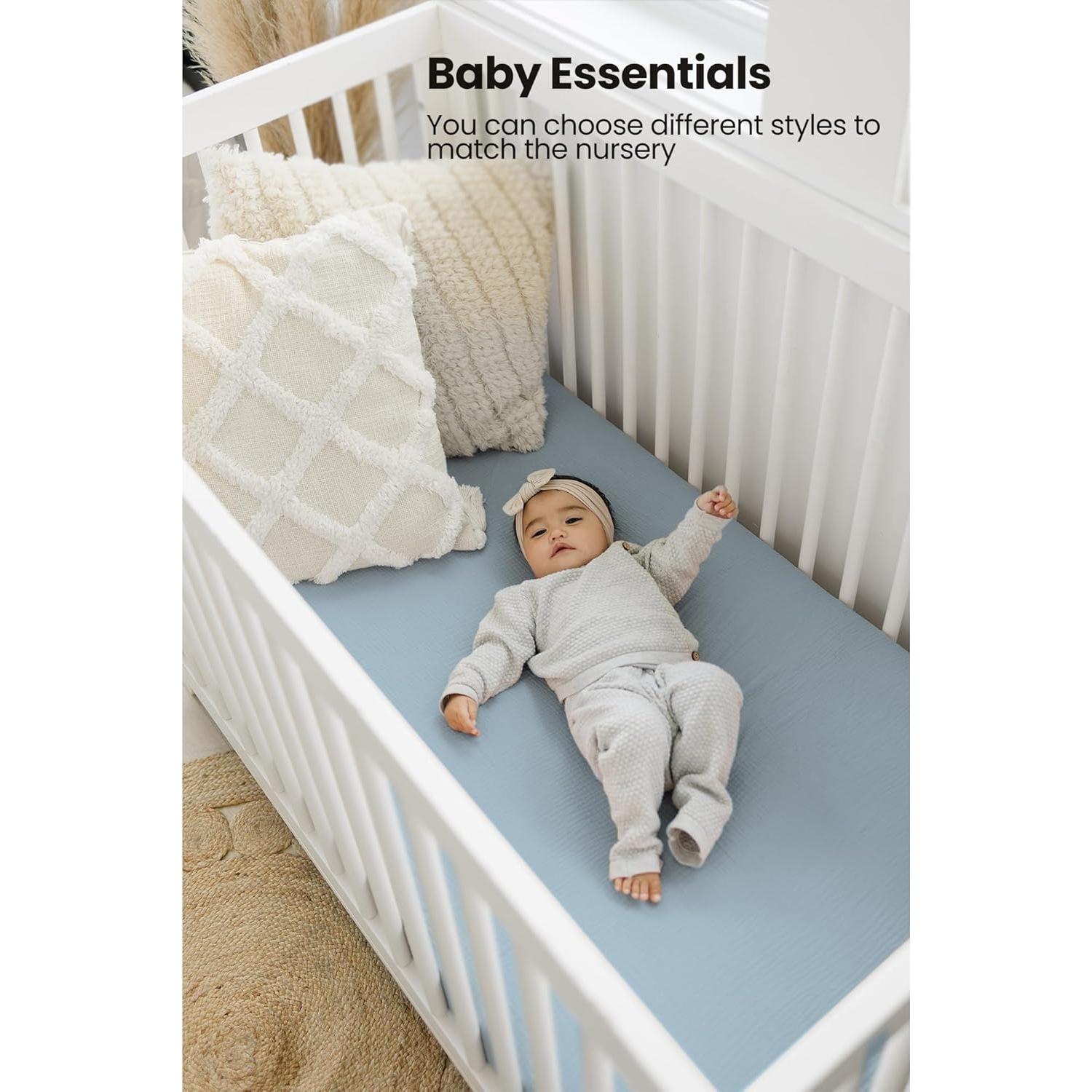 Sábanas de Muselina Konssy para Cuna Estándar 2 Piezas 71x132 cm