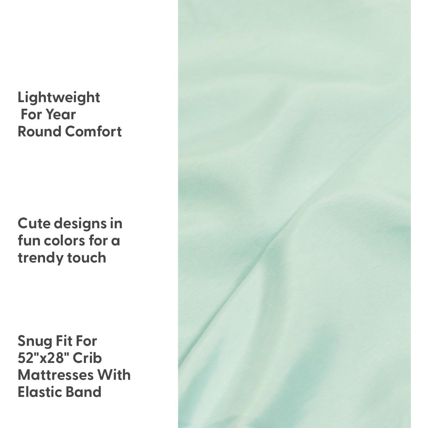 The Peanutshell 4-Pack Fitted Crib Sheet Set - Super Soft & Breathable Baby Girl or Boy Crib Sheets, Nursery Decor, Fit for Standard Mattress Cover - Green Botanical