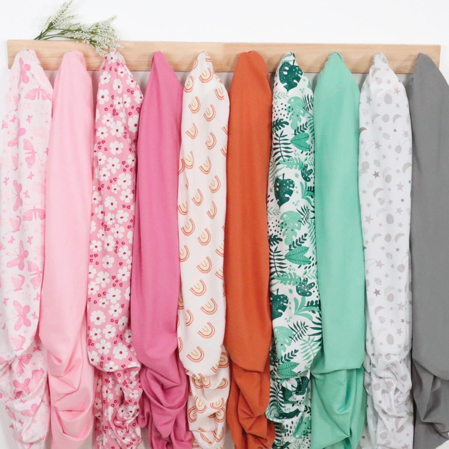 The Peanutshell 4-Pack Fitted Crib Sheet Set - Super Soft & Breathable Baby Girl or Boy Crib Sheets, Nursery Decor, Fit for Standard Mattress Cover - Green Botanical