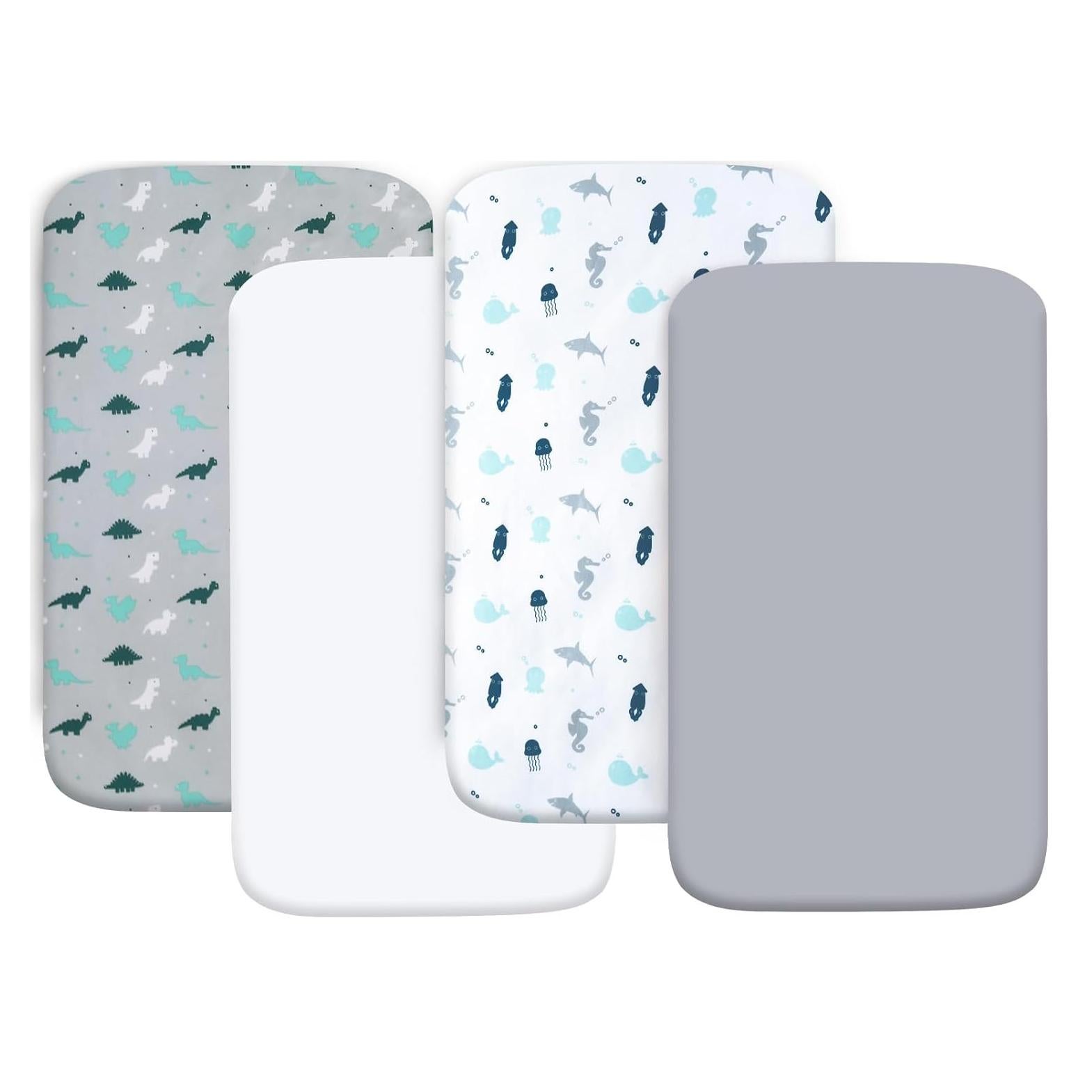 Sábanas de Cuna SPRINGSPIRIT 4 Piezas Suaves y Transpirables