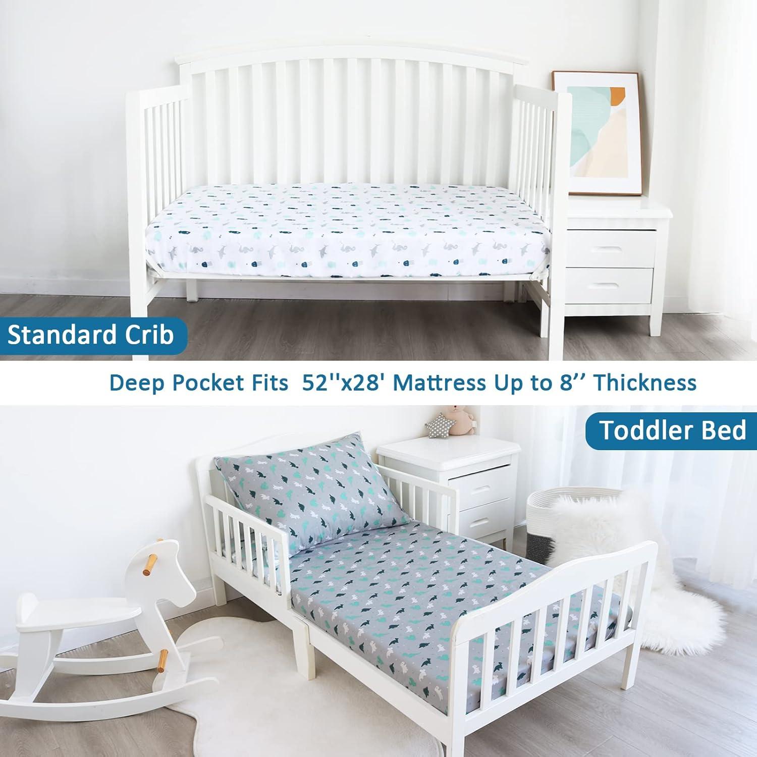 Sábanas de Cuna SPRINGSPIRIT 4 Piezas Suaves y Transpirables