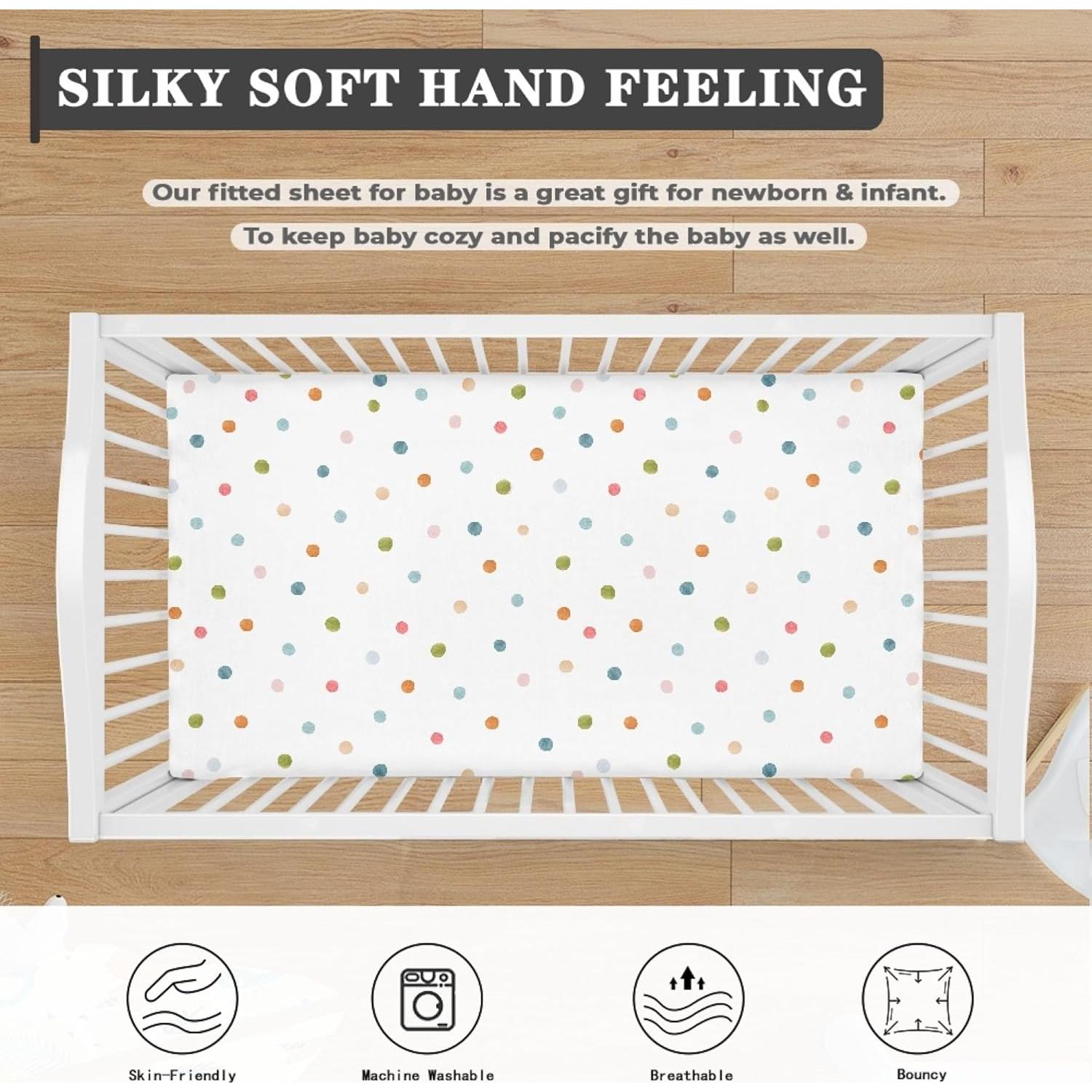 Sábana Ajustable para Cuna JEPFEIXIA Lunares 71x132 cm