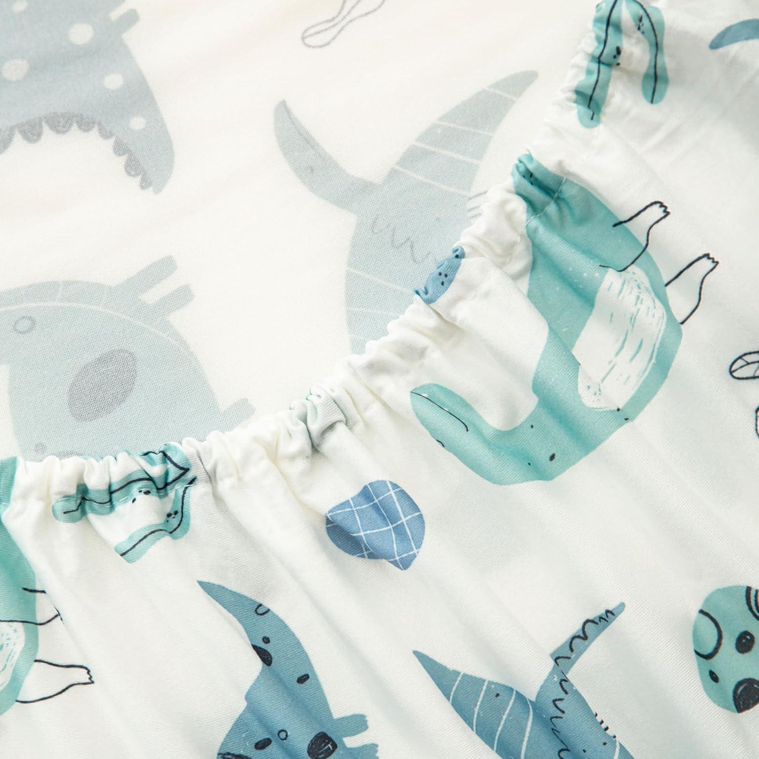 Paquete de 2 Sábanas de Cuna SDIII Unicornio y Dinosaurio 132x71 cm