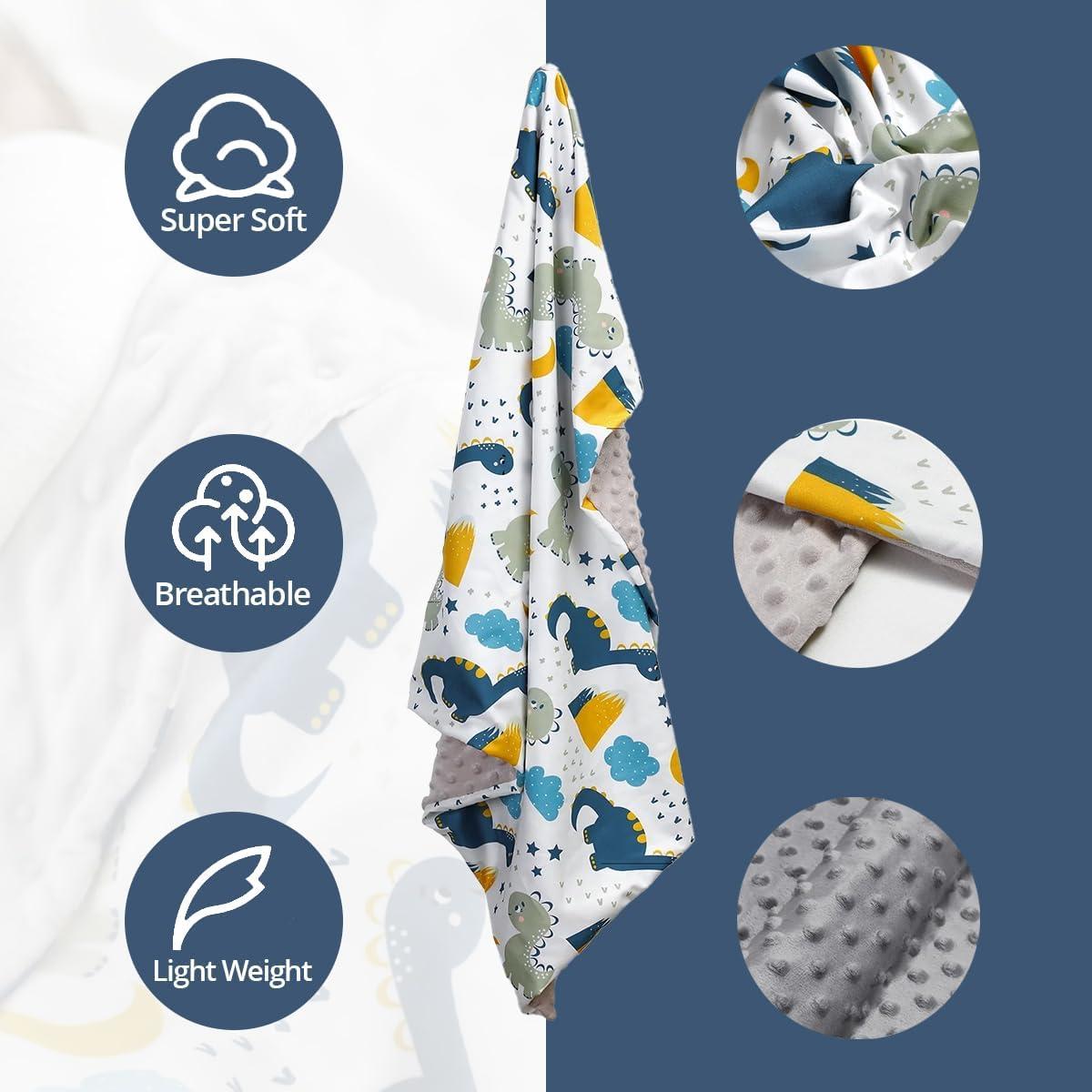 Manta de Minky Dinosaurio Thread Nebula 76x102 cm Suave