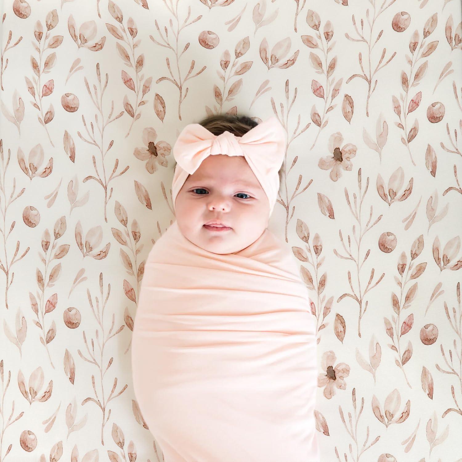 Juego de Sábanas Ajustadas GRSSDER para Cuna Rosa Floral 2 Pzas