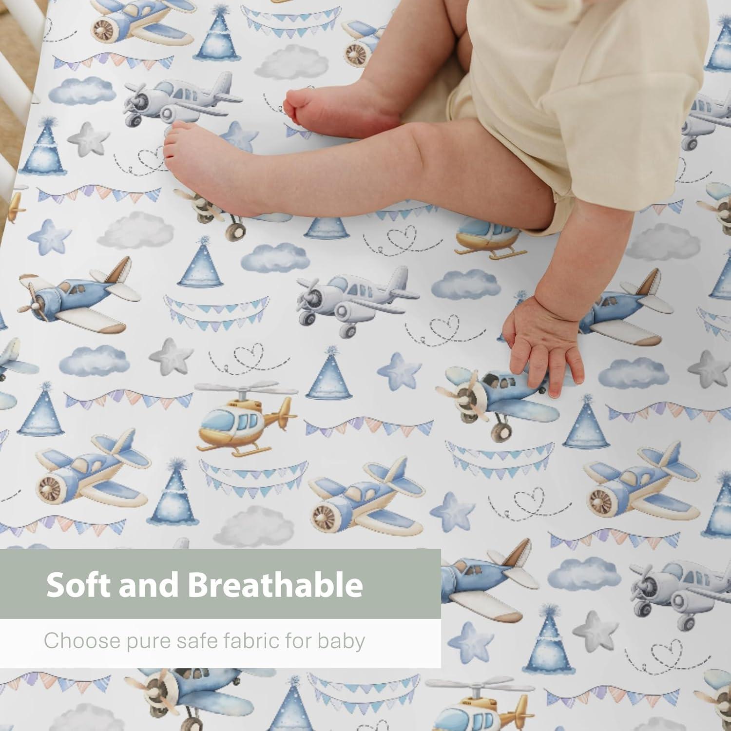 Sábanas de Cuna Ajustadas ZoUbqchY Aviones 132x71 cm