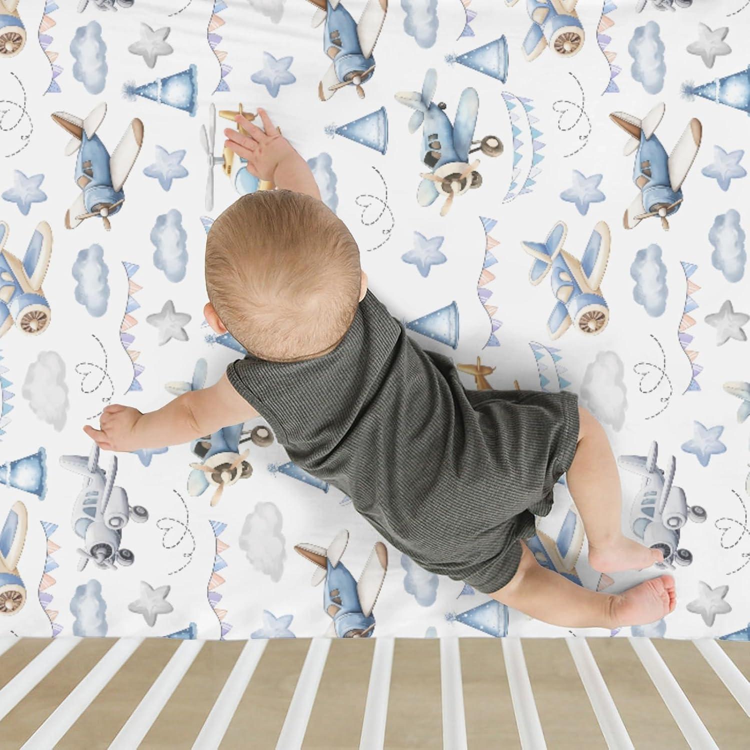 Sábanas de Cuna Ajustadas ZoUbqchY Aviones 132x71 cm