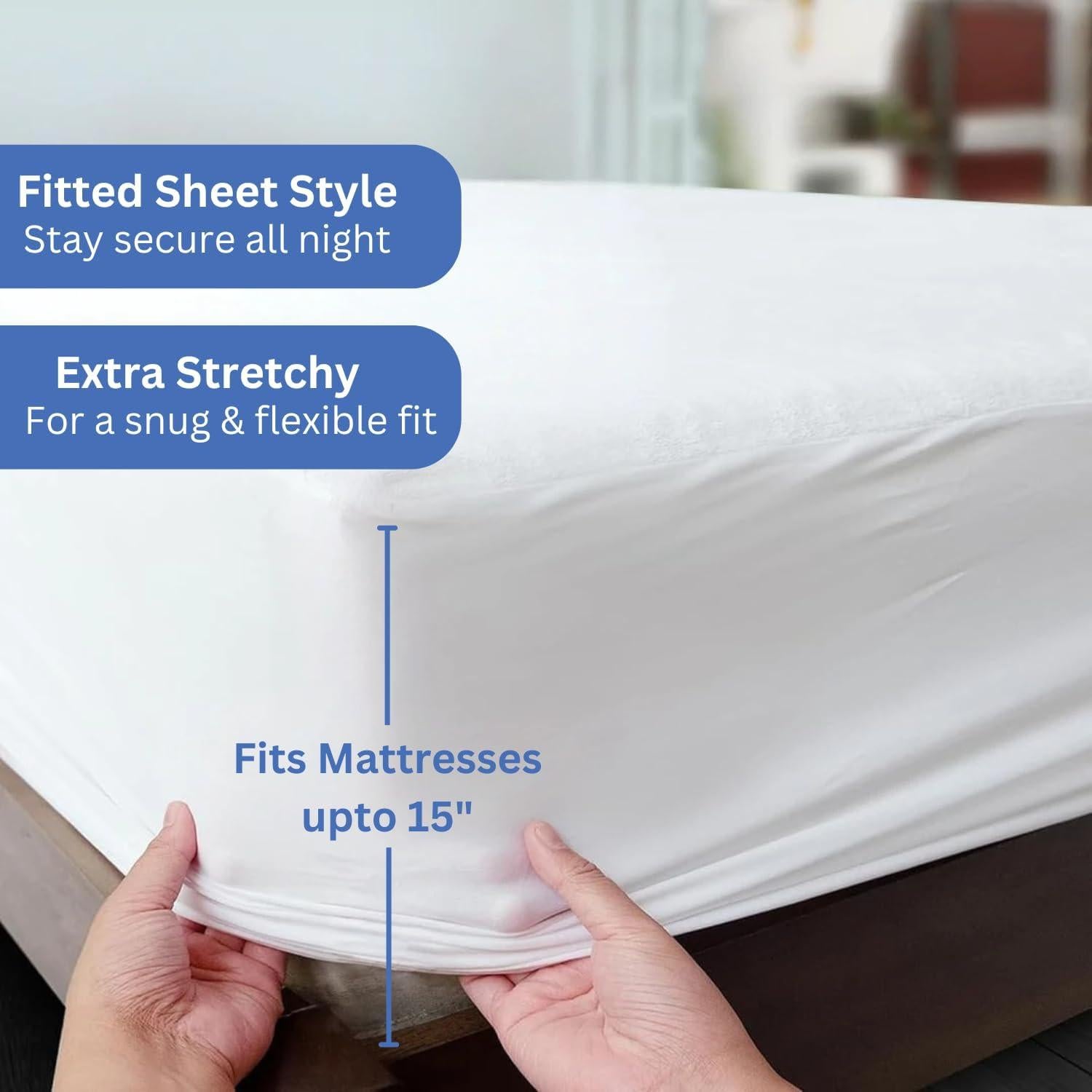 Protector de Colchón Impermeable NON Sticky Algodón Terry RV King