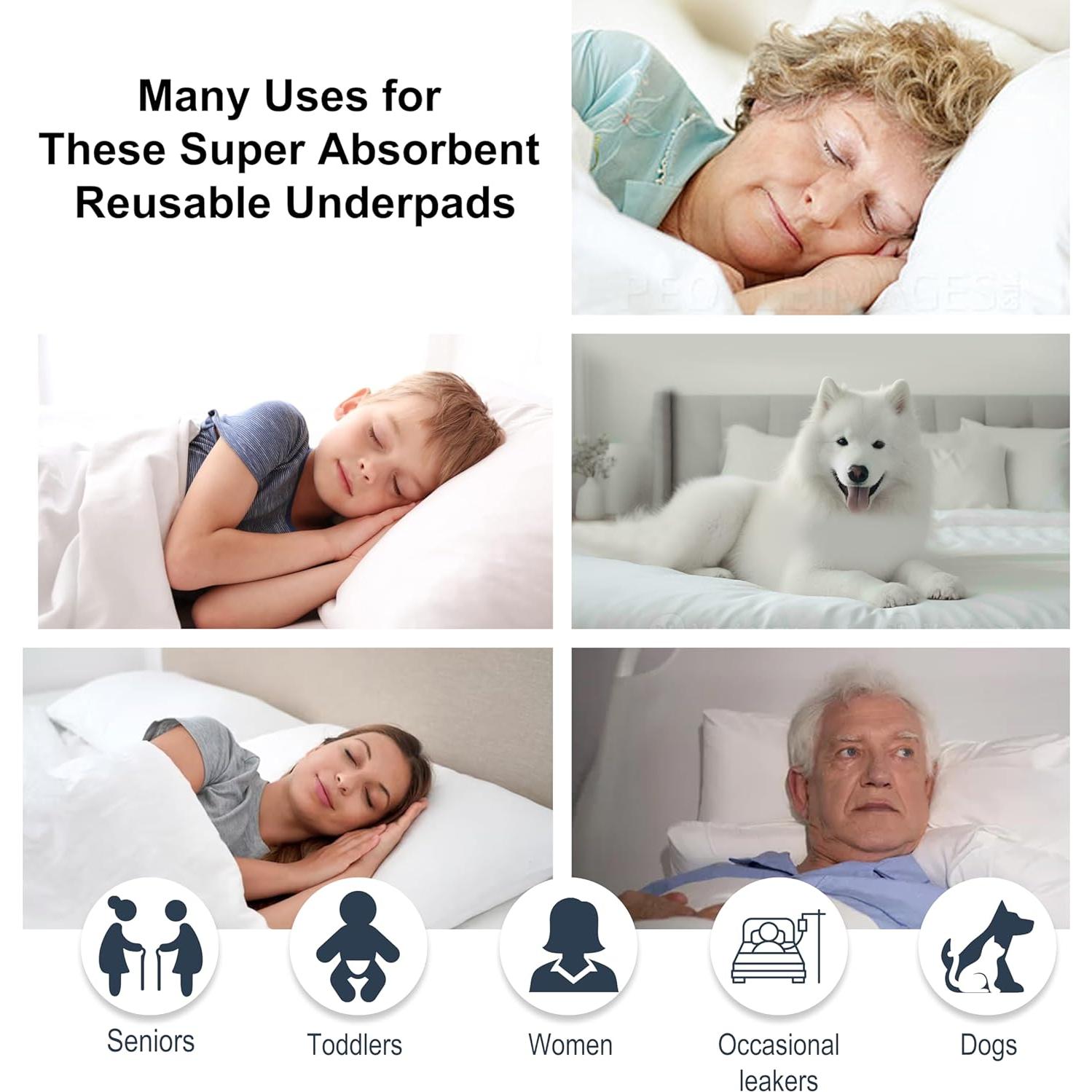 Almohadillas Lavables AbsorbEase 86x91 cm - Paquete de 4