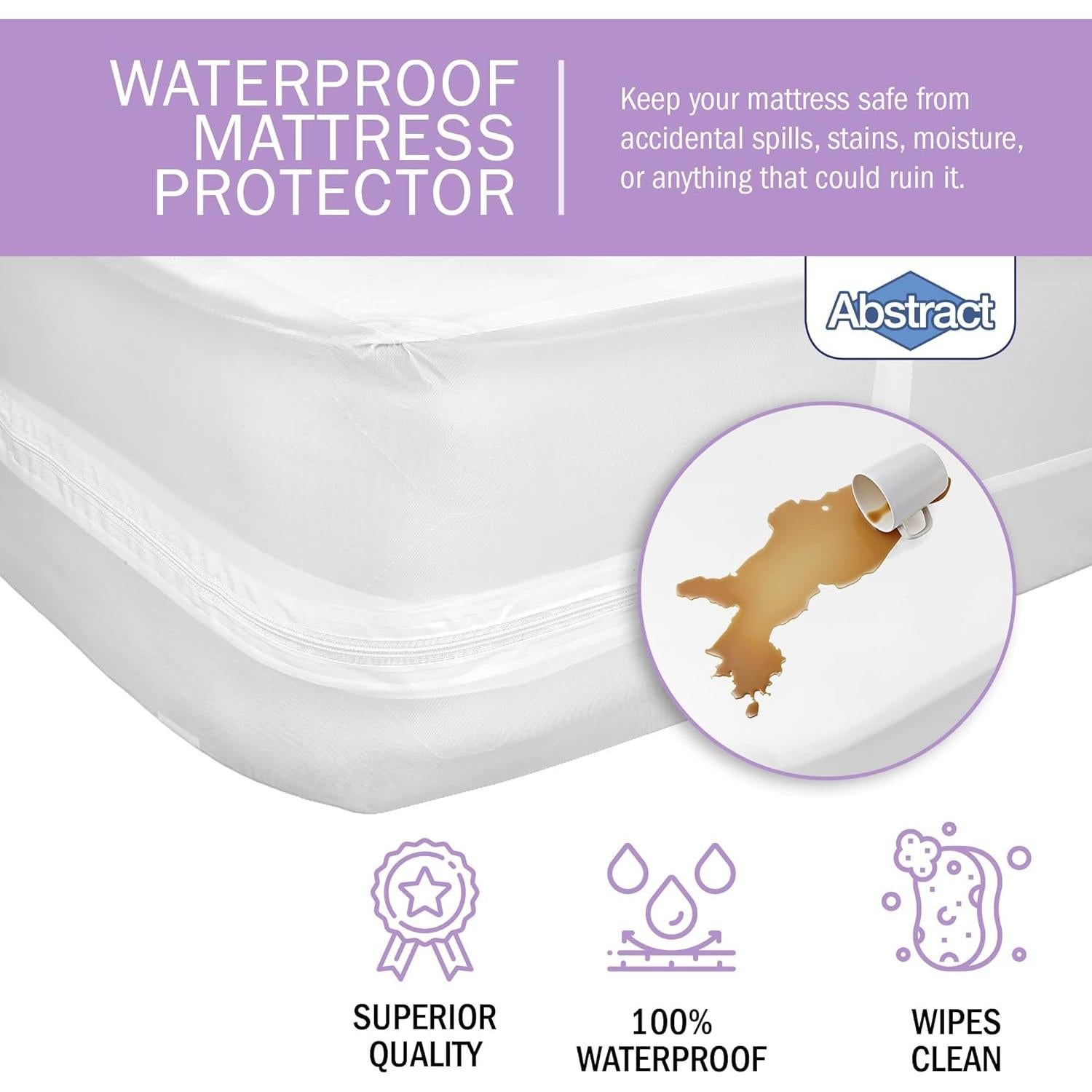 Protector de Colchón Impermeable Abstract 83.82x190.5 cm Blanco