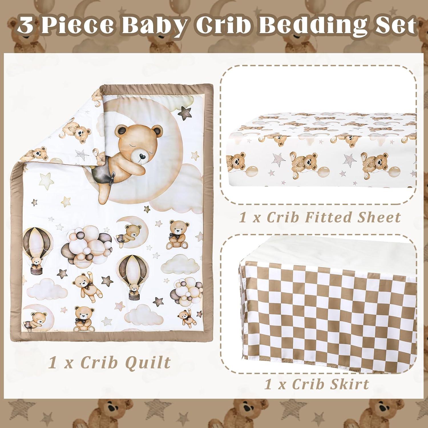 Juego de Ropa de Cuna Hahafelt Oso de Peluche 3 Piezas