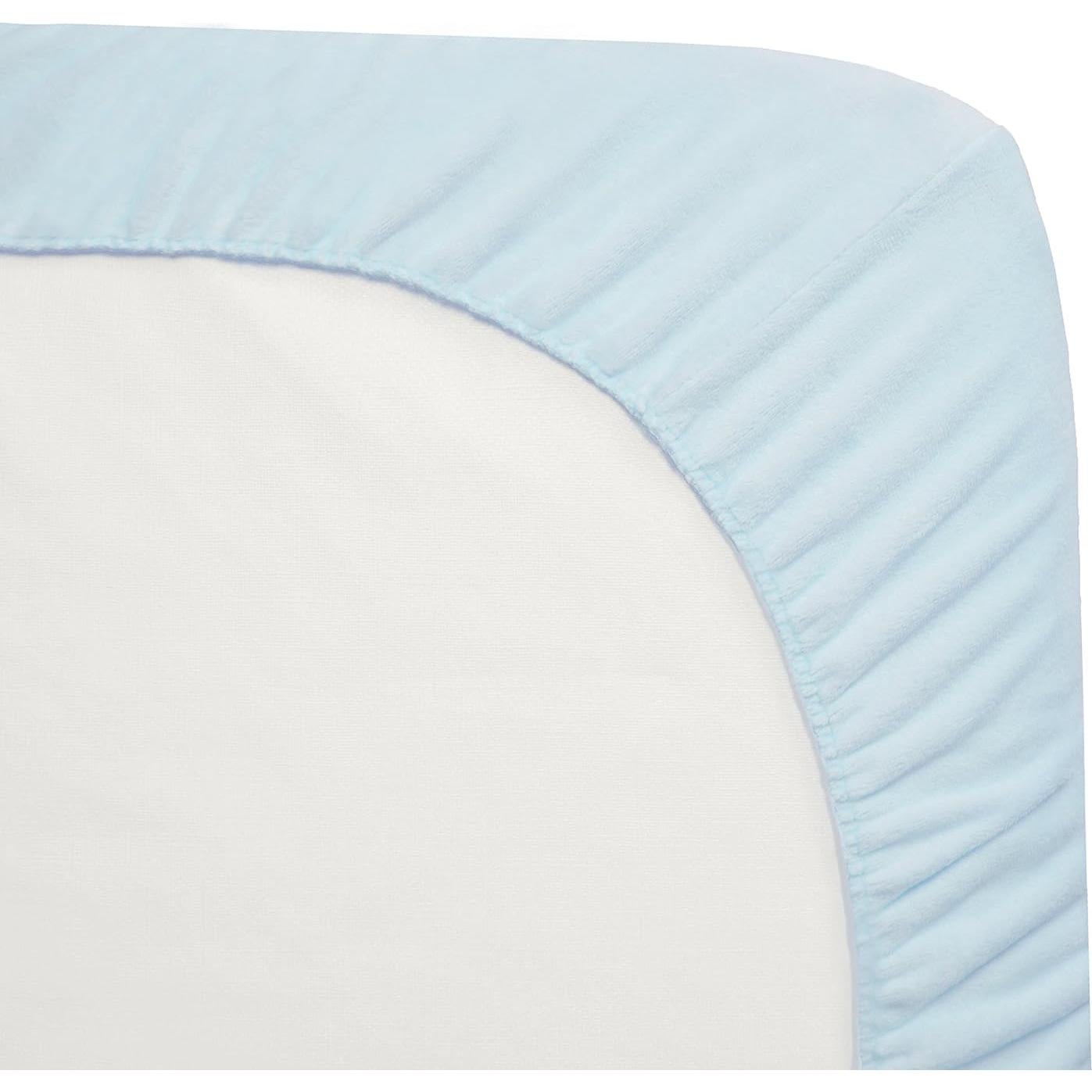 Sábana Ajustable de Cuna TL Care Chenille Azul 71x132 cm