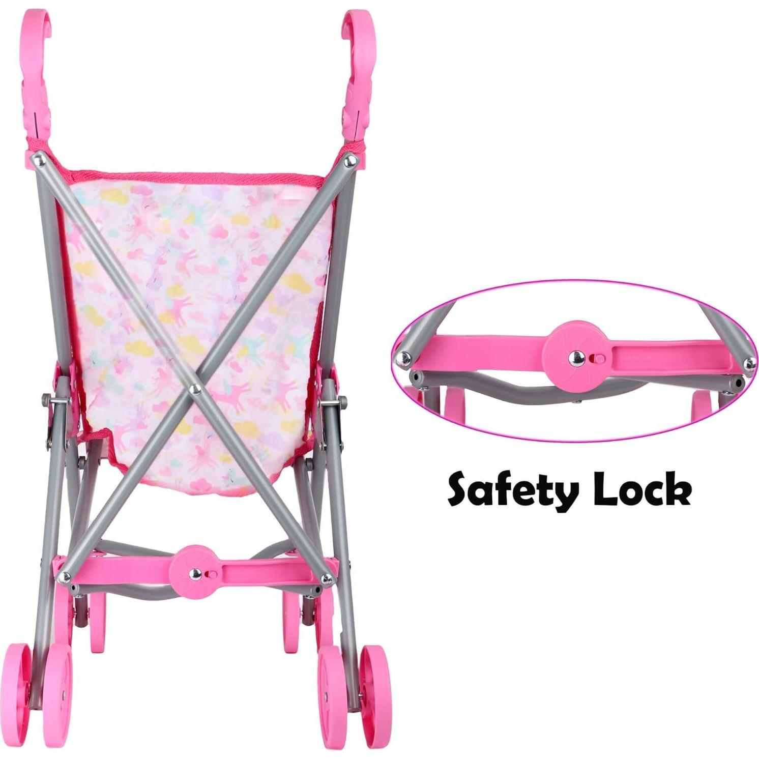 Set de Cuidado de Muñeca Bebé 30 cm Gi-Go con Cochecito