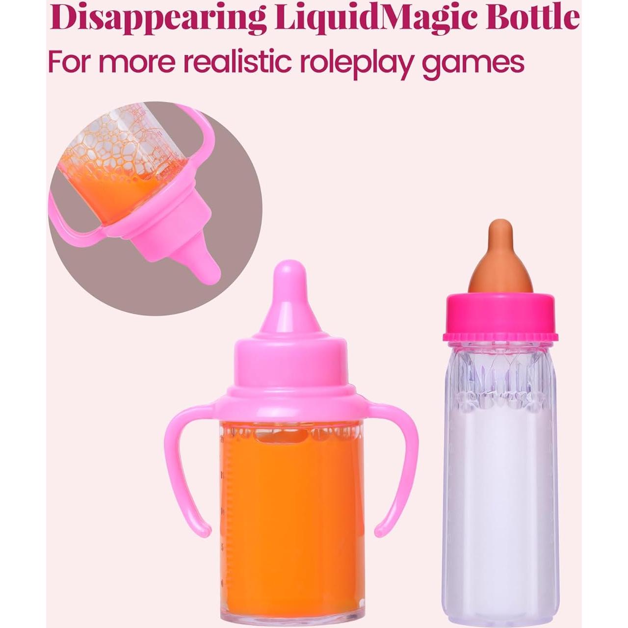 Cochecito de Muñeca BABESIDE con Muñeca Lavable 30 cm y 24 Accesorios