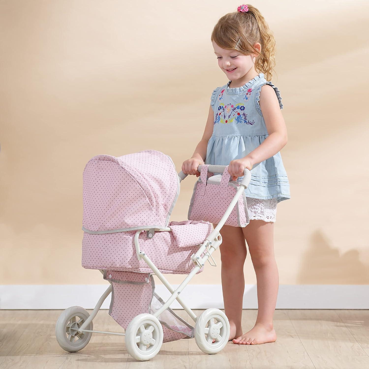Carrito de Muñeca Deluxe Olivia's Little World Rosa y Gris